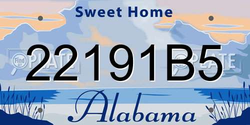 22191B5 Alabama License Plate