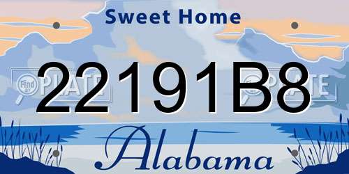 22191B8 Alabama License Plate