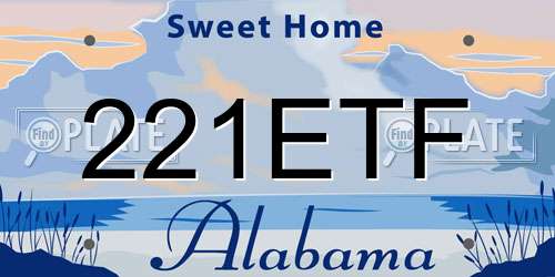 221ETF Alabama License Plate