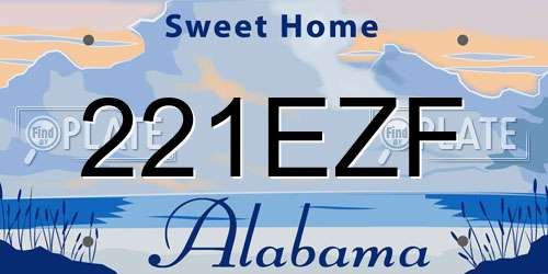 221EZF Alabama License Plate