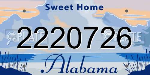 2220726 Alabama License Plate