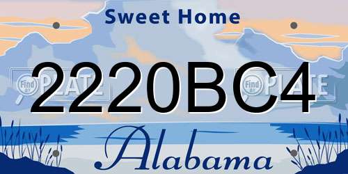 2220BC4 Alabama License Plate