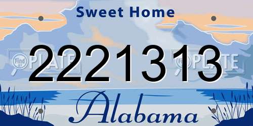 2221313 Alabama License Plate