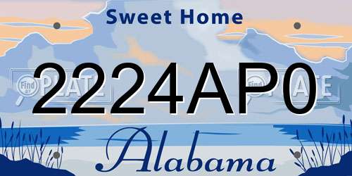 2224AP0 Alabama License Plate