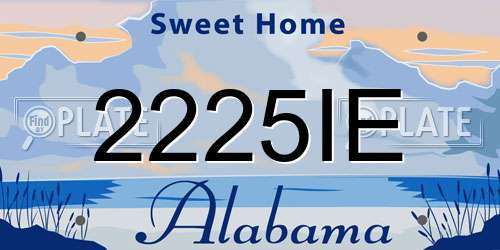 2225IE Alabama License Plate