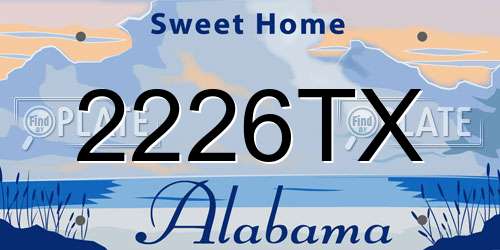 2226TX Alabama License Plate