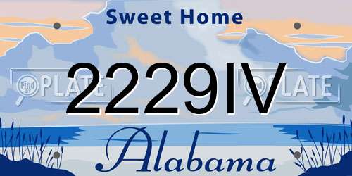 2229IV Alabama License Plate