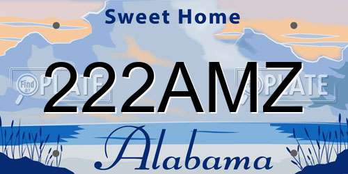 222AMZ Alabama License Plate
