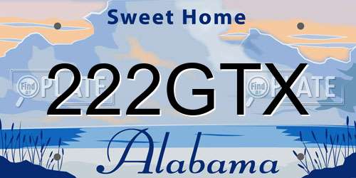 222GTX Alabama License Plate
