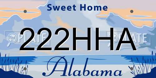 222HHA Alabama License Plate