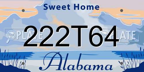 222T64 Alabama License Plate
