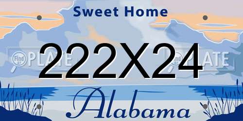 222X24 Alabama License Plate