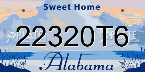 22320T6 Alabama License Plate