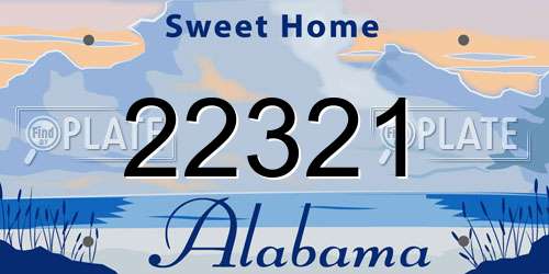 22321 Alabama License Plate