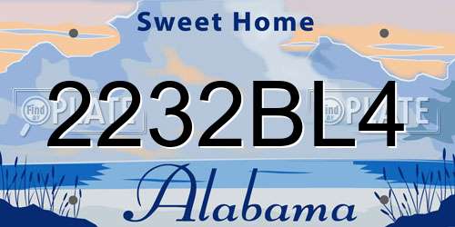 2232BL4 Alabama License Plate