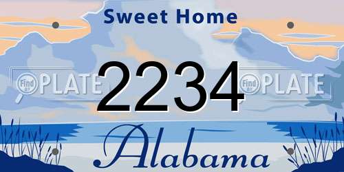 2234 Alabama License Plate