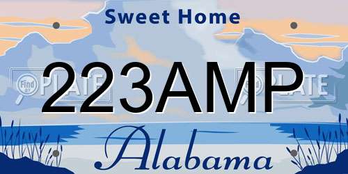 223AMP Alabama License Plate