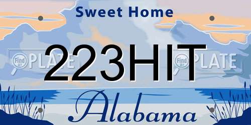 223HIT Alabama License Plate