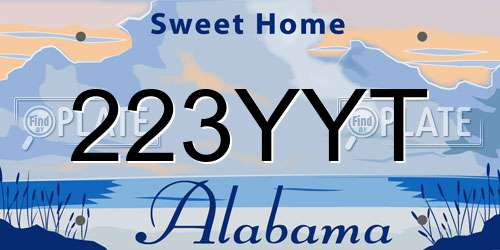 223YYT Alabama License Plate