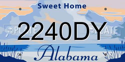 2240DY Alabama License Plate