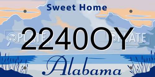 2240OY Alabama License Plate