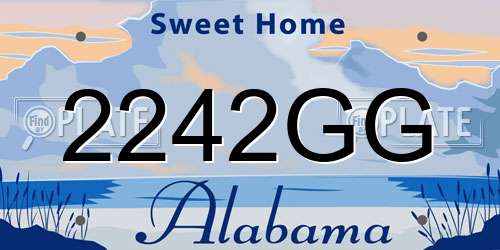2242GG Alabama License Plate