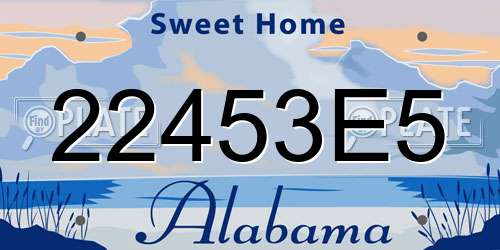 22453E5 Alabama License Plate