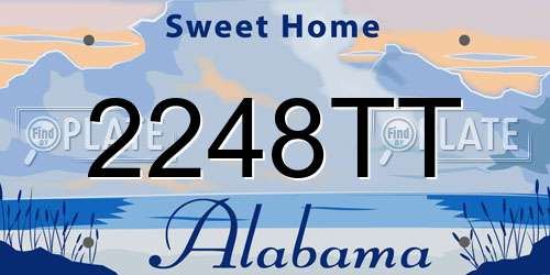 2248TT Alabama License Plate
