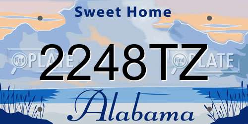2248TZ Alabama License Plate
