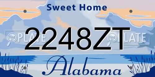 2248ZT Alabama License Plate
