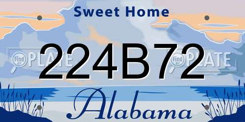 224B72 Alabama License Plate
