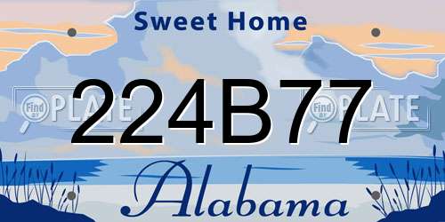 224B77 Alabama License Plate