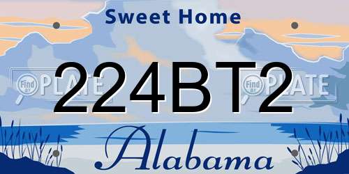 224BT2 Alabama License Plate