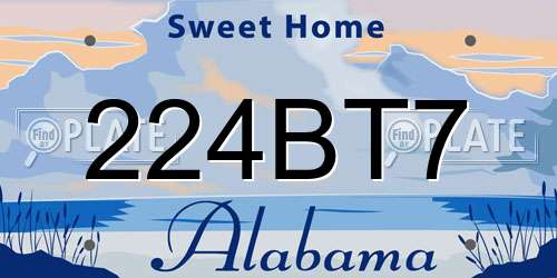 224BT7 Alabama License Plate