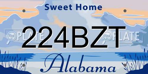 224BZT Alabama License Plate