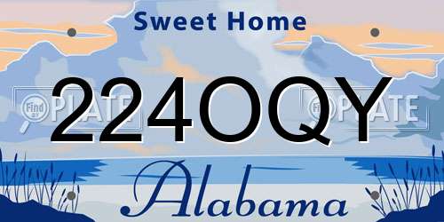 224OQY Alabama License Plate