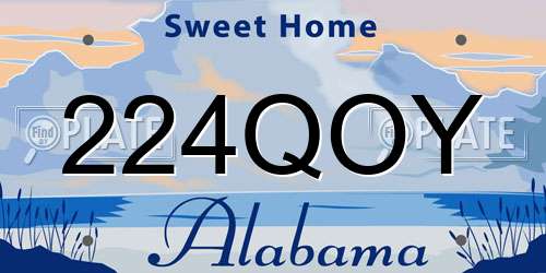 224QOY Alabama License Plate