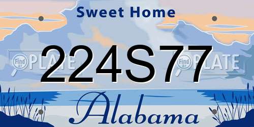 224S77 Alabama License Plate