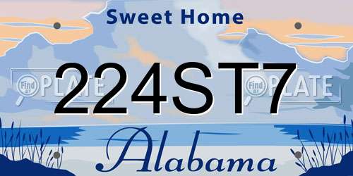 224ST7 Alabama License Plate