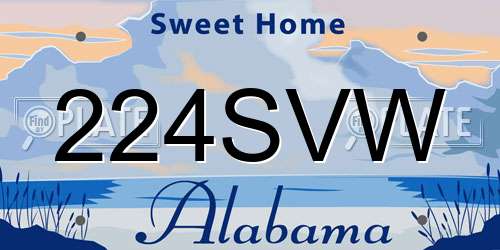 224SVW Alabama License Plate