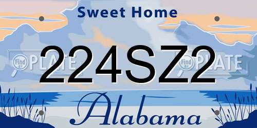 224SZ2 Alabama License Plate