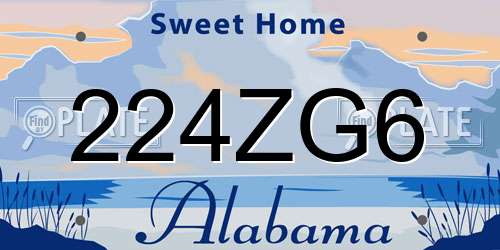 224ZG6 Alabama License Plate
