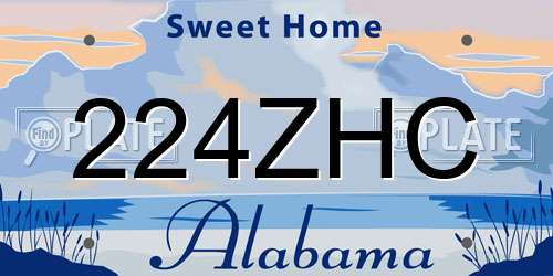 224ZHC Alabama License Plate
