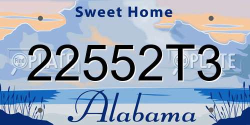 22552T3 Alabama License Plate