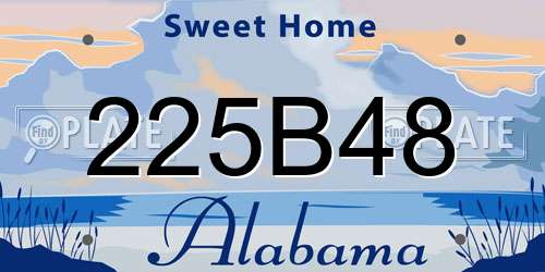 225B48 Alabama License Plate