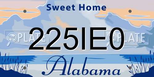 225IE0 Alabama License Plate