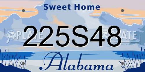 225S48 Alabama License Plate