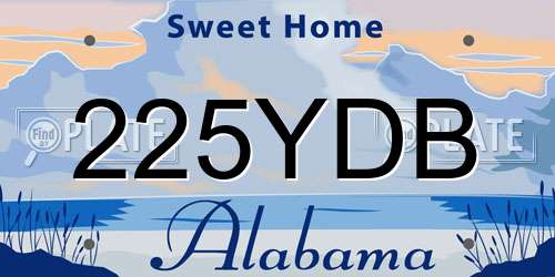 225YDB Alabama License Plate