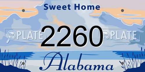 2260 Alabama License Plate