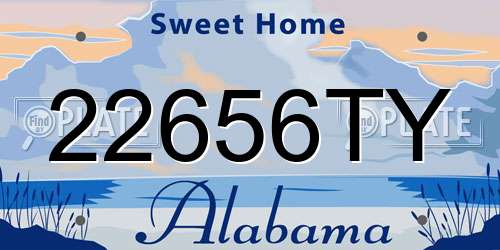22656TY Alabama License Plate